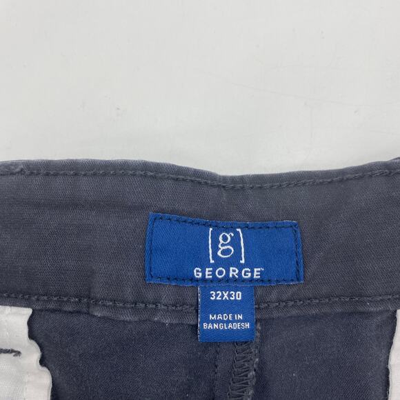 GEORGE Grey Contrast Ribbon Stretch Straight Leg Pants Mens Size 32 Casual - Picture 4 of 6